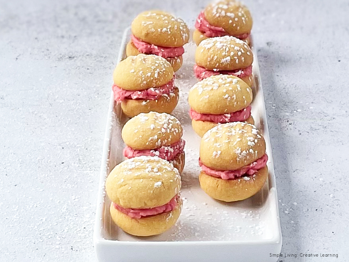 Raspberry Cream Biscuits Eight on a Tray