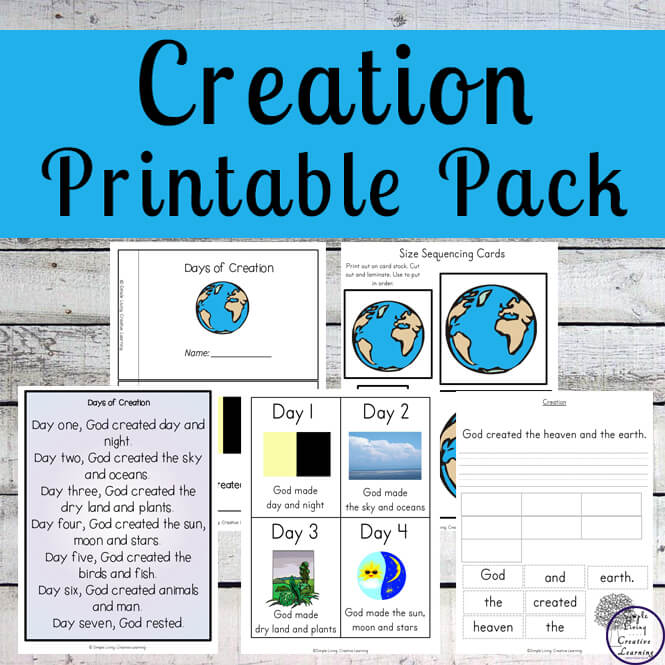 This Days of Creation Printable Pack will help children learn about how God created the world in six days and rested on the seventh.