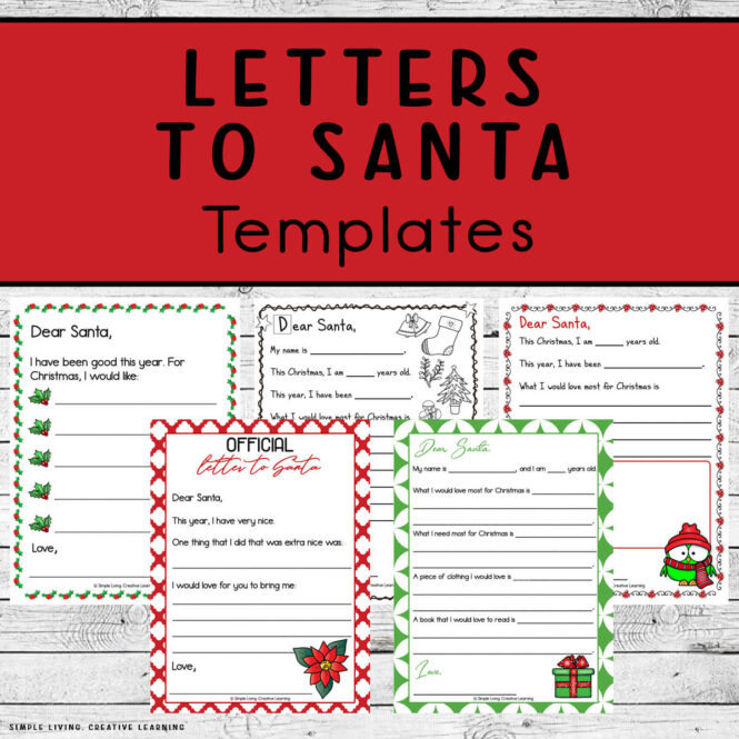 Letters to Santa Templates Five Different Ones