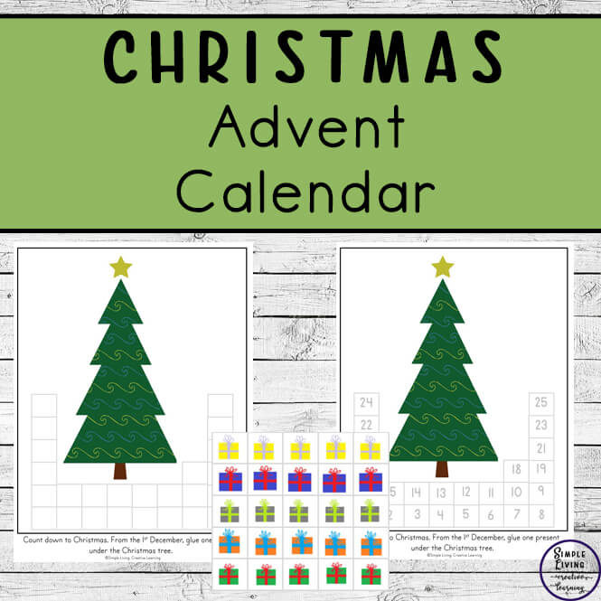 Printable Christmas Tree and Presents Advent Calendar