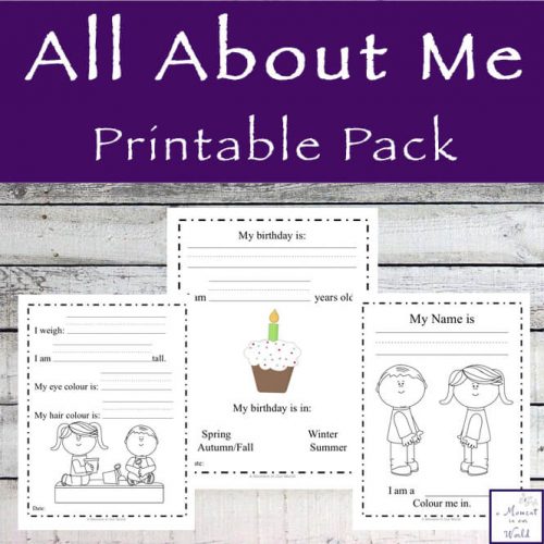 This All About Me Printable Pack is a great way to begin the school year, though it can be used any time of the year.
