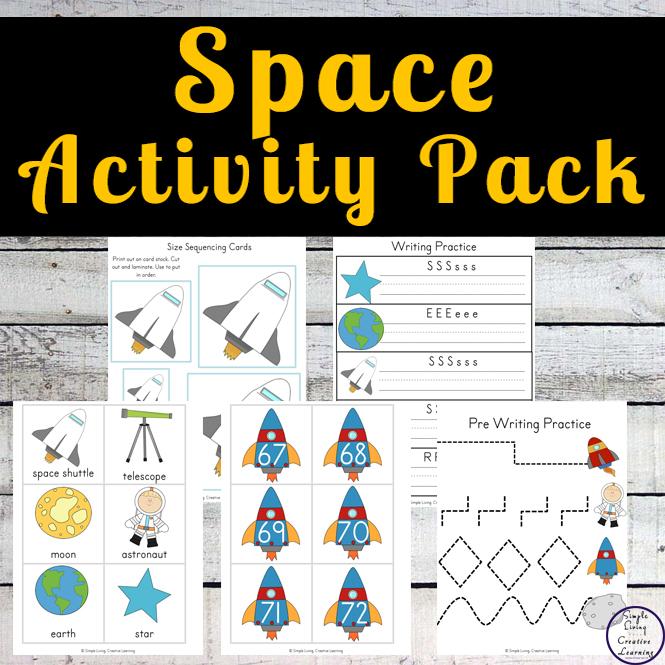 This fun Space Activity Pack is aimed at children ages 2 through 10 and contains a variety of math and literacy activities.