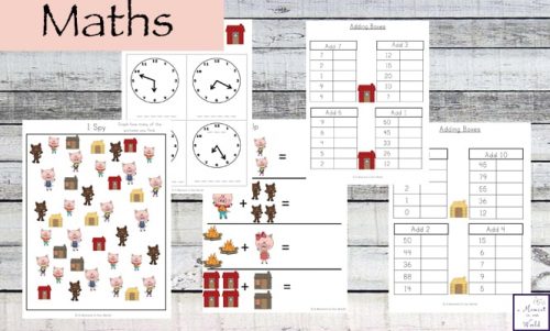 This Three Little Pigs Printable Pack is aimed at children in grades 1 and 2. It includes a variety of activities including learning about fractions, the time, reading comprehension and creative writing.