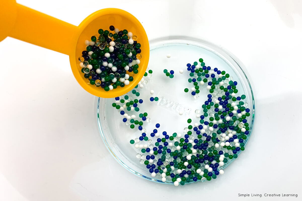 Water Beads Sensory Bin water beads in container