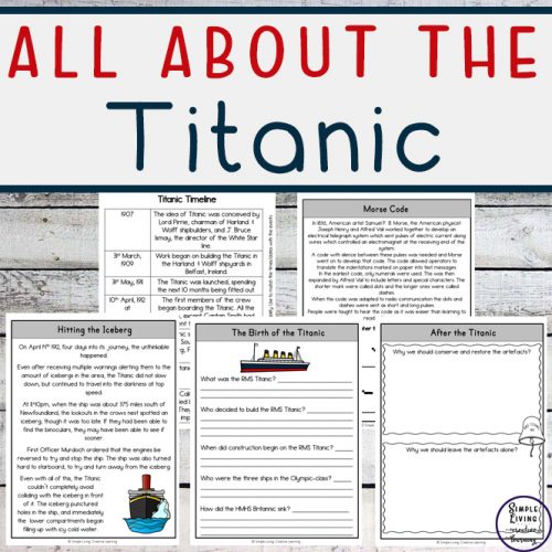Learn all about the Titanic diaster with these unit study and printables, aimed at children of muliple ages.