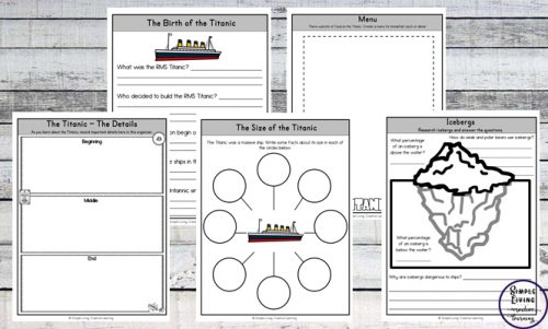 Learn all about the Titanic diaster with these unit study and printables, aimed at children of muliple ages.