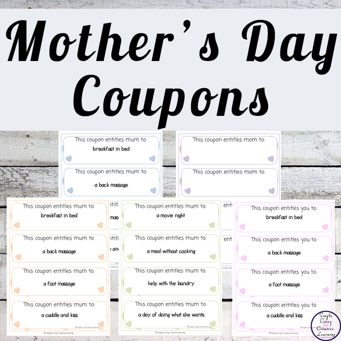 These gorgeous Mother's Day Coupons are a great gift idea for that special person in your life