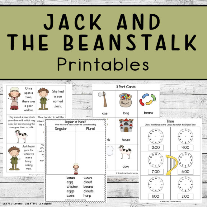 Jack and the Beanstalk Printables four pages