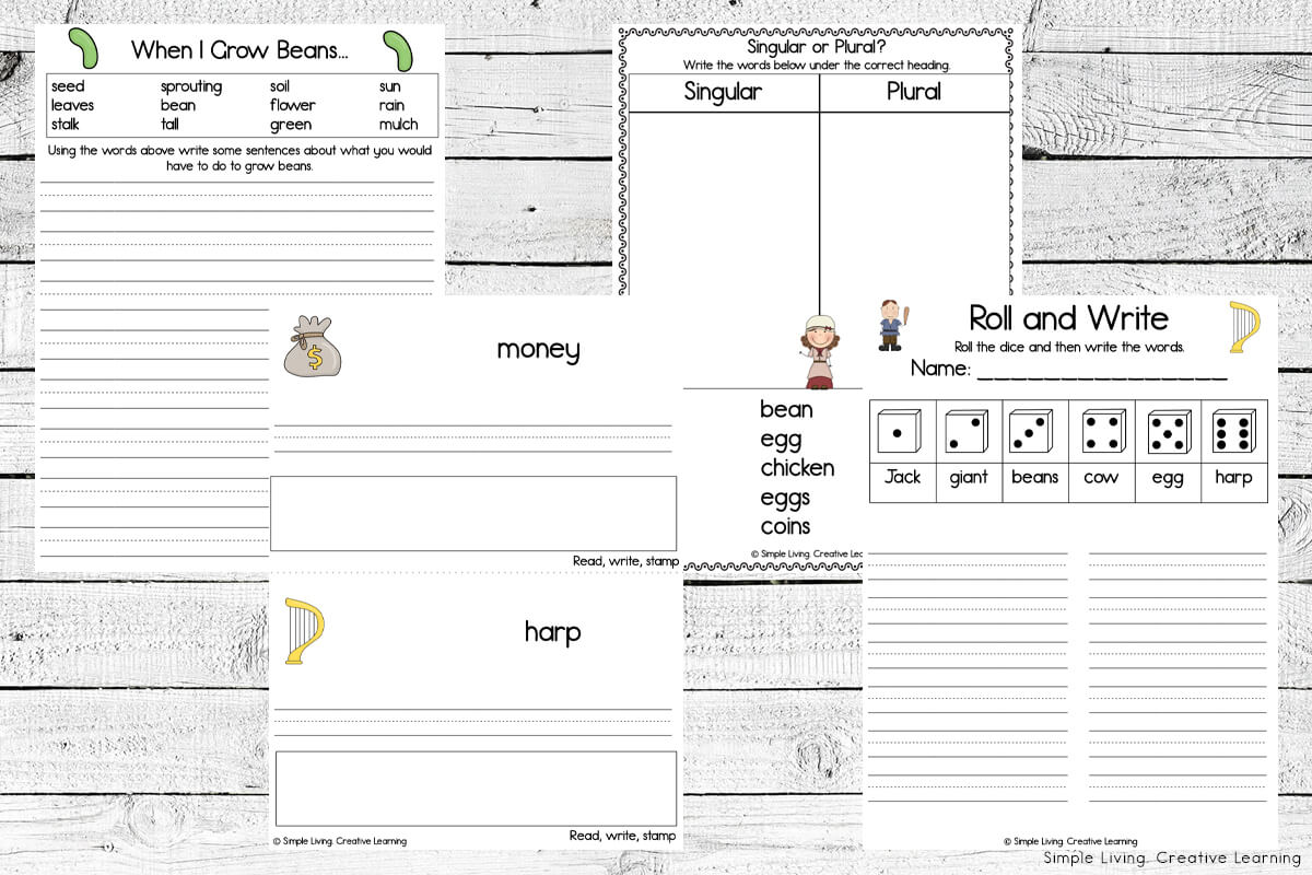 Jack and the Beanstalk Printables literacy pages