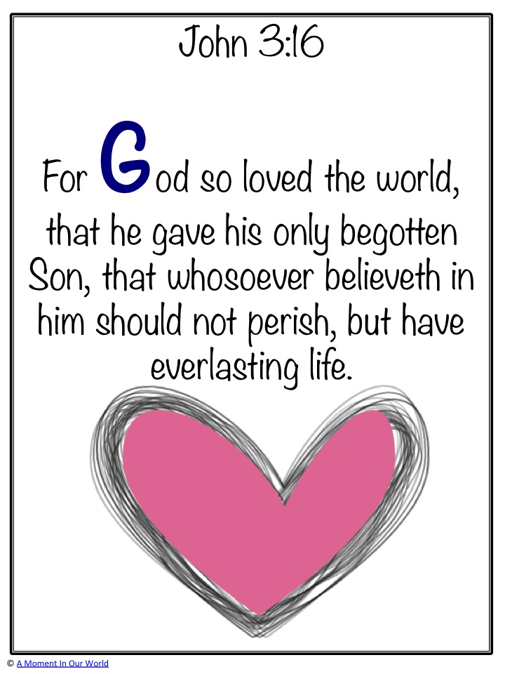Monday Memory Verse John 3 16 Simple Living Creative Learning