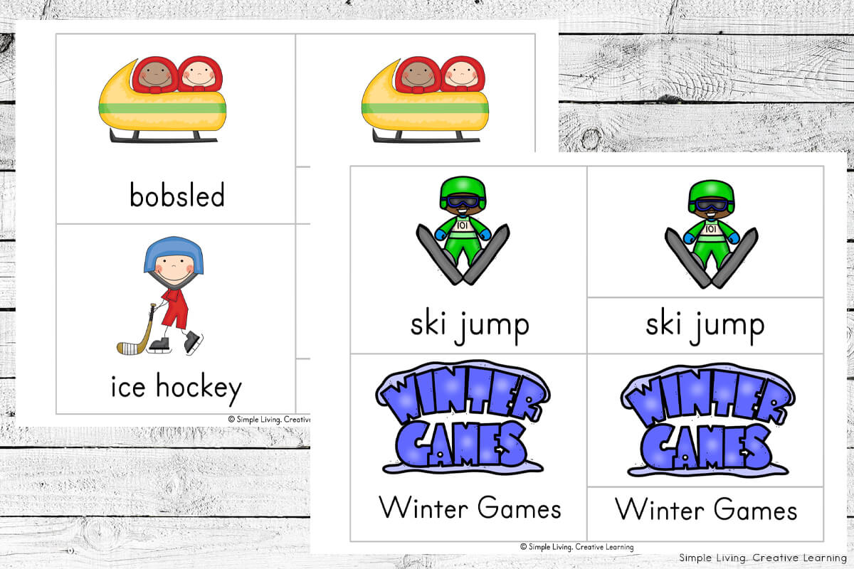 Winter Olympics Cards colour cards