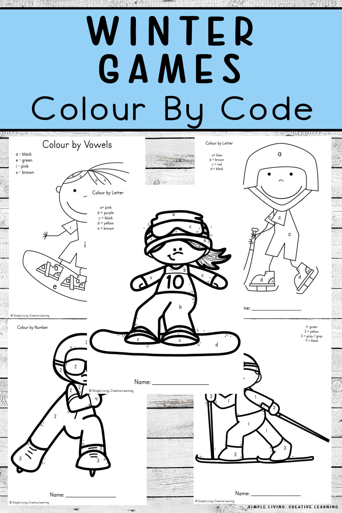 Winter Olympics Colour By Code Printables