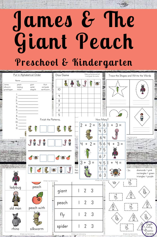 James And The Giant Peach Printable Pack Simple Living Creative Learning