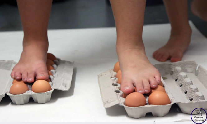 Walking on eggs is such a fun experiment for kids to try.