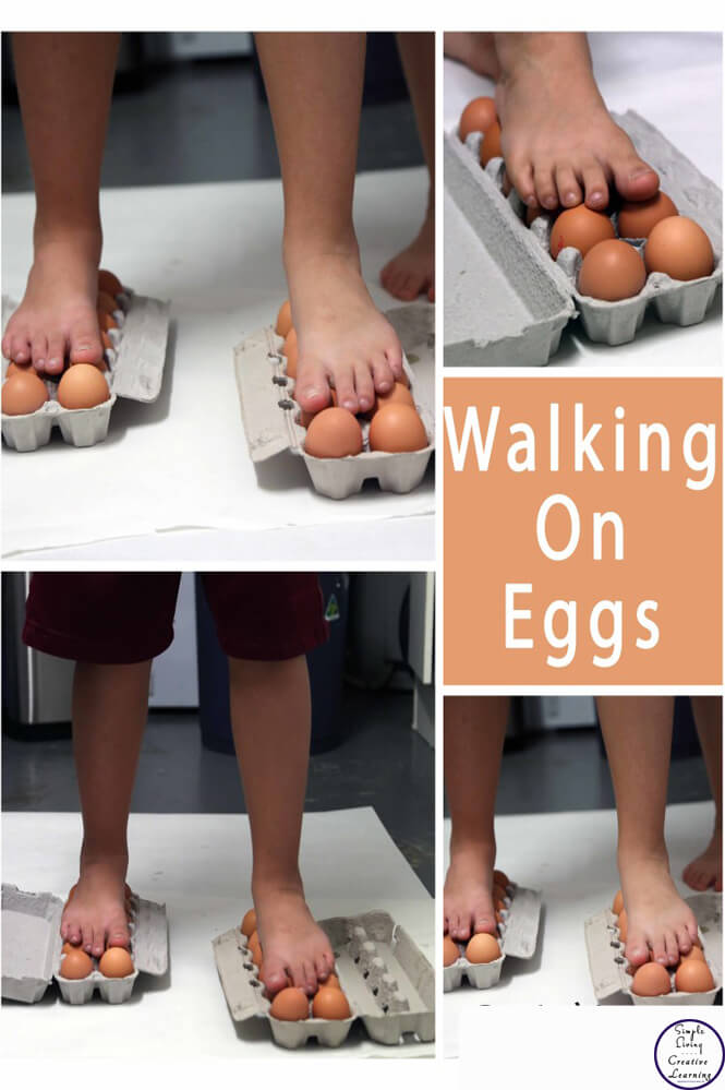 Walking on eggs is such a fun experiment for kids to try.