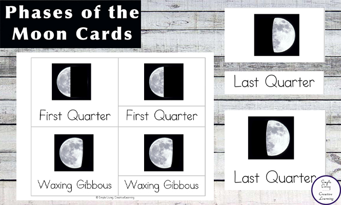 These cards are a great way for kids to learn the phases of the moon.
