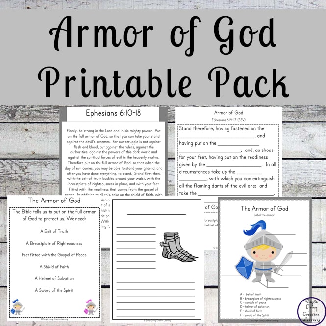 This Armor of God Printable Pack is a great way to learn about the different parts of armor that we should put on daily.