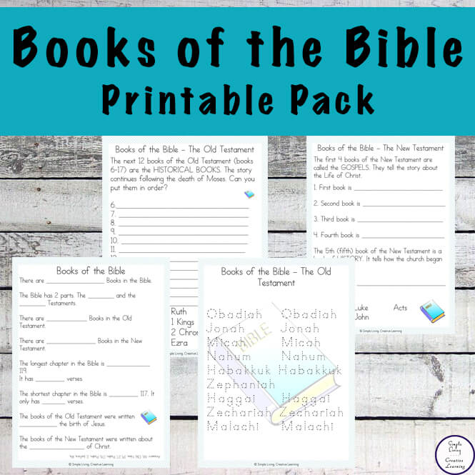 Learning the books of the Bible is fun with this Books of the Bible Printable Pack.