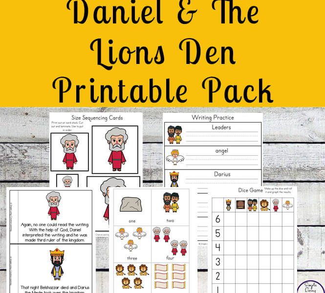 Daniel and the Lions Den Printables
