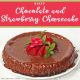 Baked Chocolate and Strawberry Cheesecake