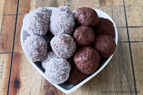 Tim Tam Balls upclose in a bowl