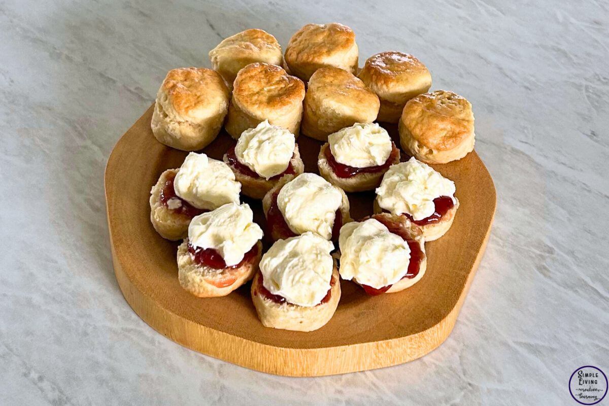 3 ingredient scones on a wooden board