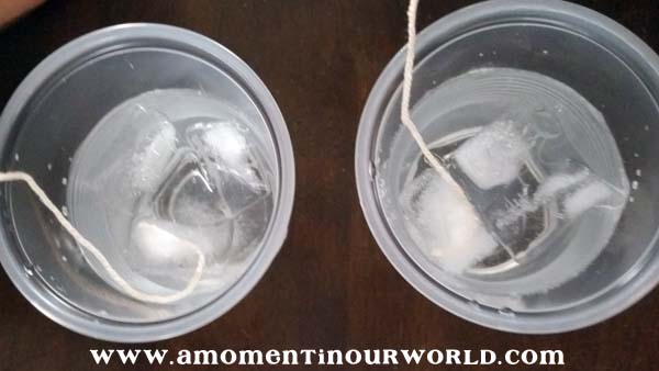 Lift an Ice Cube on a String - Simple Living. Creative Learning