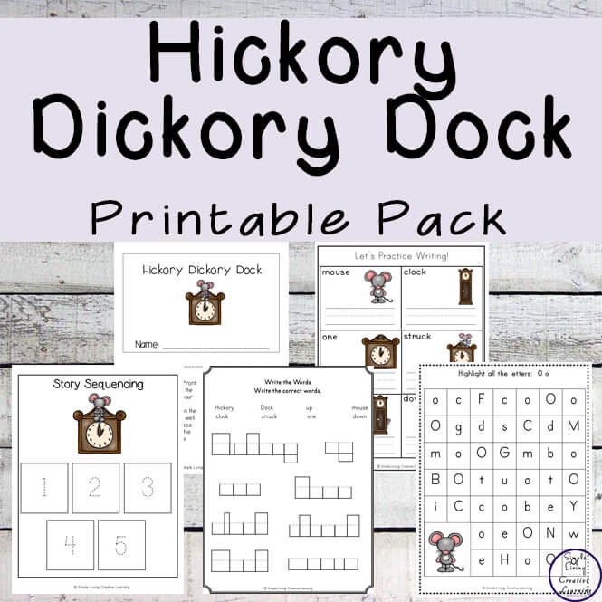 This Hickory Dickory Dock Mini Pack is a fun way for children in preschool and kindergarten to have fun learning this nursery rhyme.
