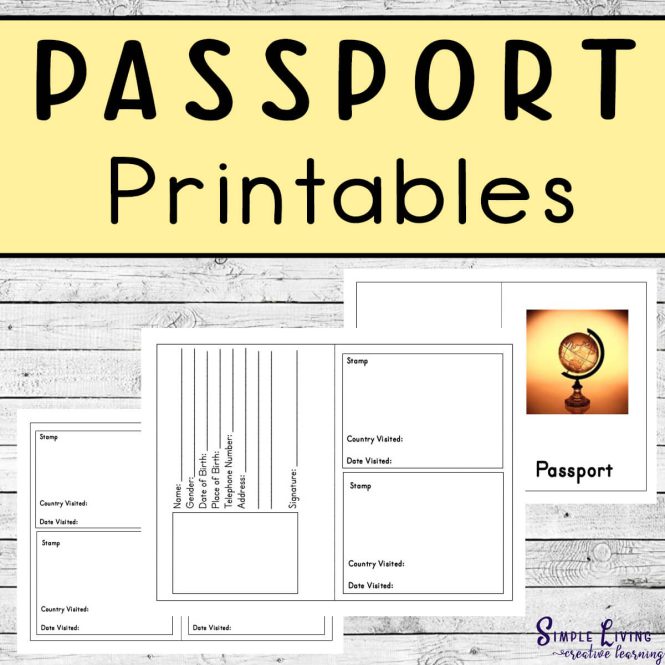 Passport Printables three pages