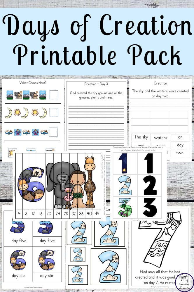 Free Days Of Creation Printable Pack Simple Living Creative Learning