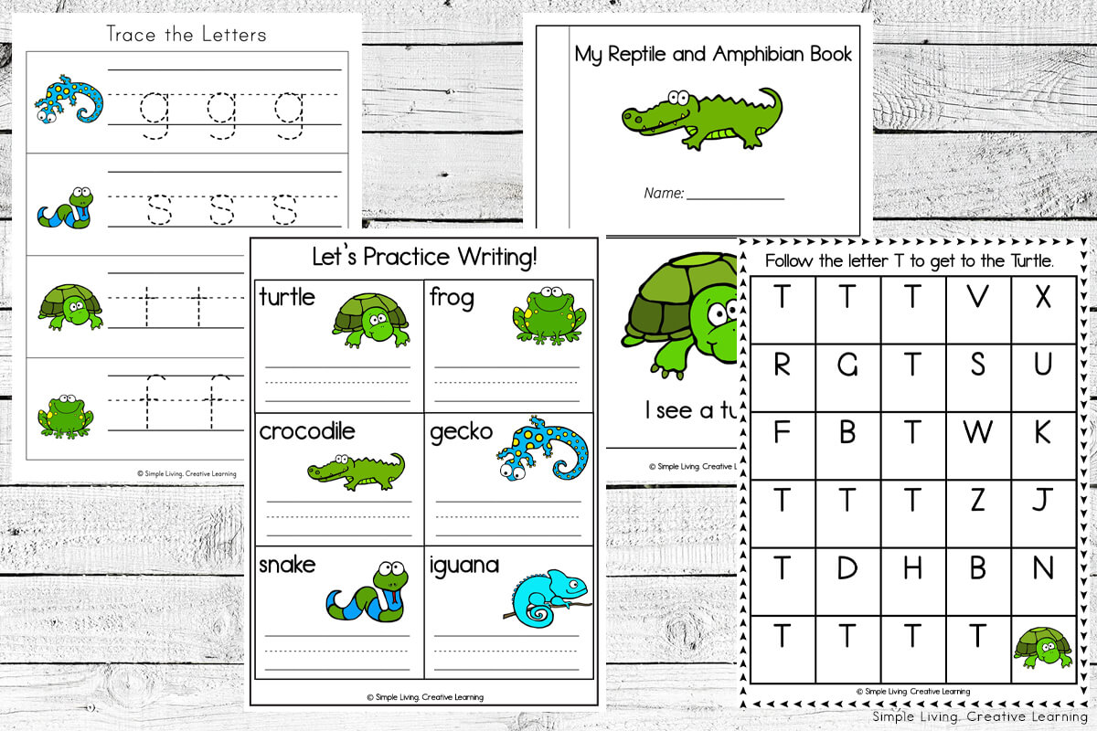 Reptiles and Amphibians Literacy Printables