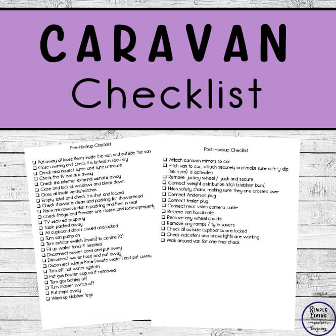 caravan checklist