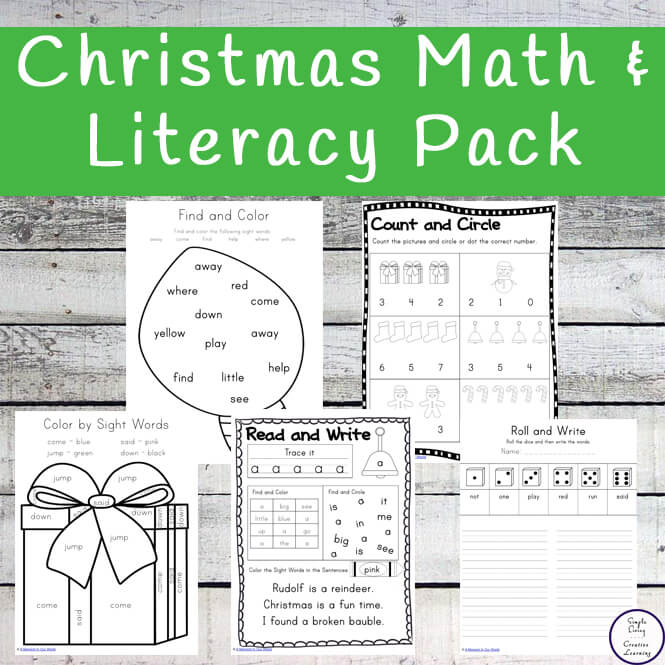 Christmas Themed Math and Literacy Pre-Primer Pack