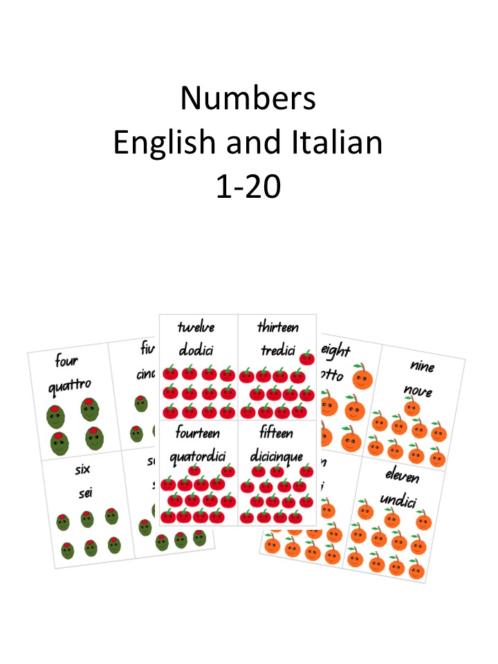 Italian Numbers 1 20