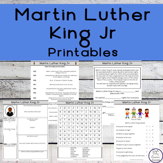 Kids will love learning about Martin Luther King Jr, one of the most important voices in the American Civil Rights movement, with these printables.