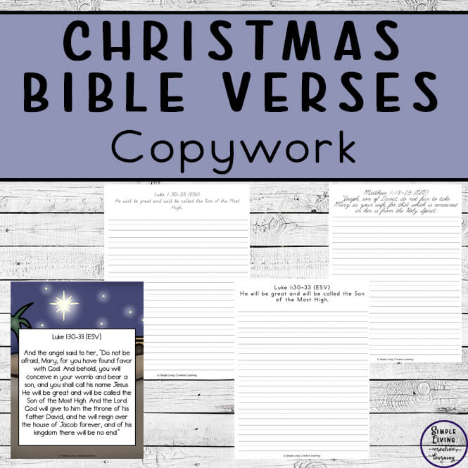 These Printable Christmas Bible Verse Copywork packs are a great way to learn verses of the Bible, while working on handwriting skills.