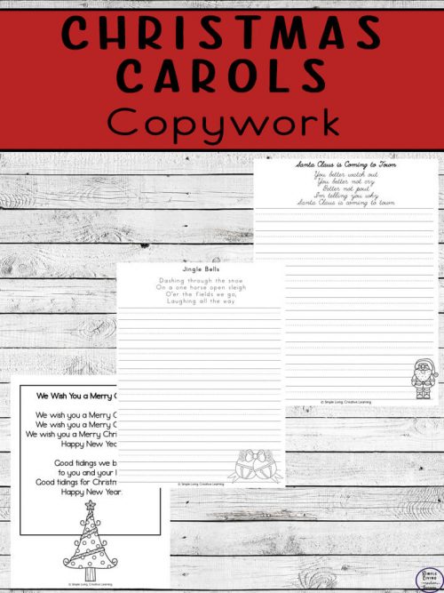 Christmas Carols Copywork - Simple Living. Creative Learning