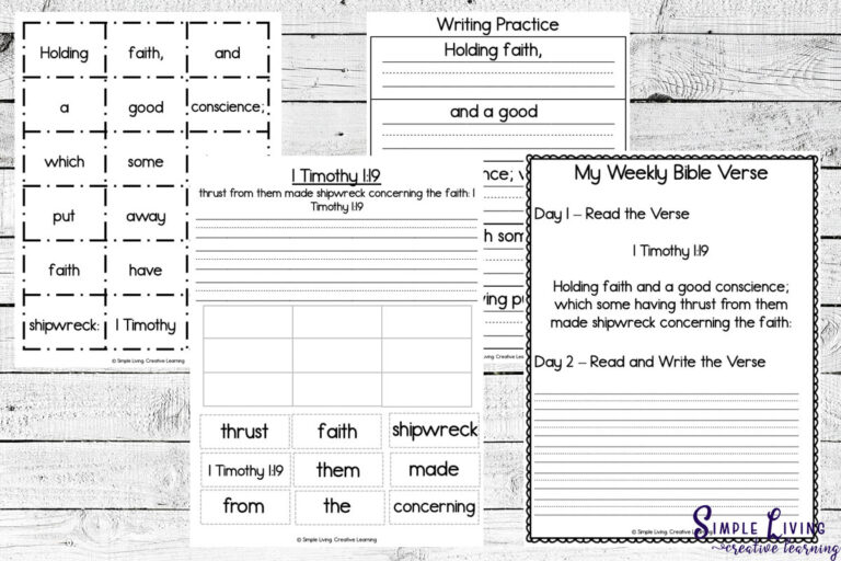 Monday Memory Verse: 1 Timothy 1:19 Printables - Simple Living ...