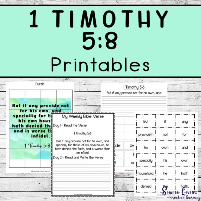 1 Timothy 5:8 Printables four pages