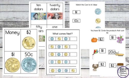 This money printable pack is a great way to introduce young children to the coins and notes used in Australia. It also contains activities for older children, where they will learn how to count the money and work out change.