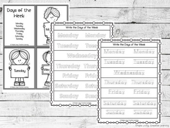 Days of the Week Printables - Simple Living. Creative Learning