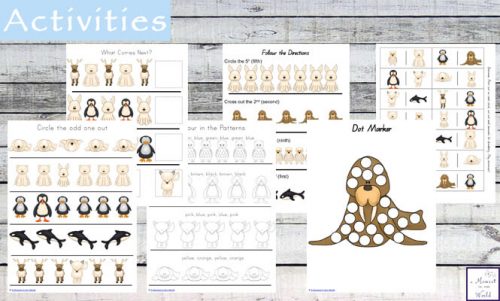 Arctic Animals Tots to Prep Printable Pack