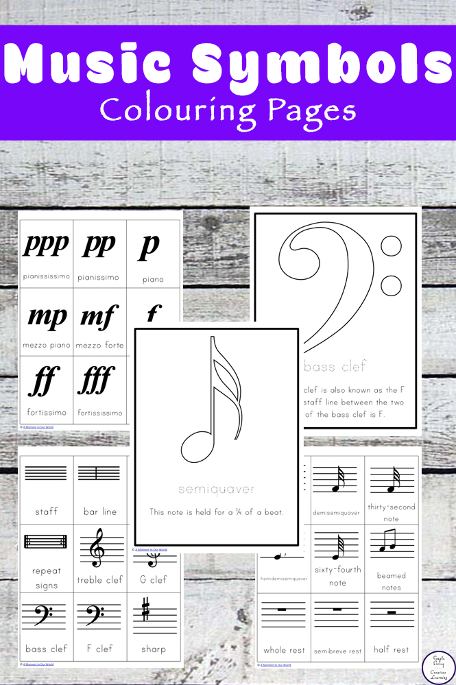 These music symbols cards and colouring pages will help you learning about all the different signs and symbols that are used in music.