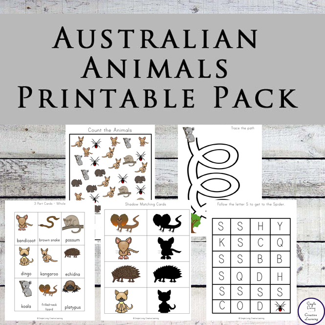 Australian Animals Printable Pack Simple Living Creative Learning