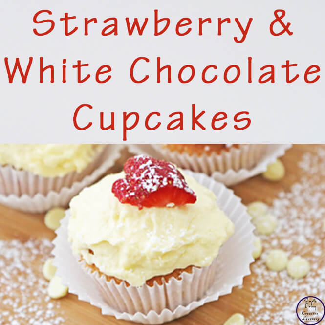 I purchased a carton of strawberries, so I decided to make some strawberry and white chocolate cupcakes. They are just divine!