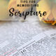 Tips for Memorising Scripture - Bible pages with yellow flowers