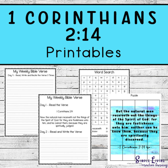 1 Corinthians 2:14 Printables four pages