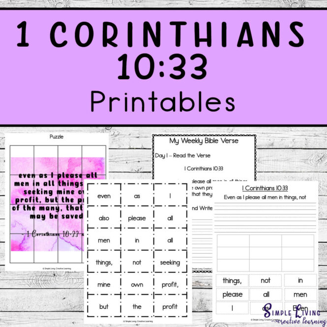 1 Corinthians 10:33 Printables four pages