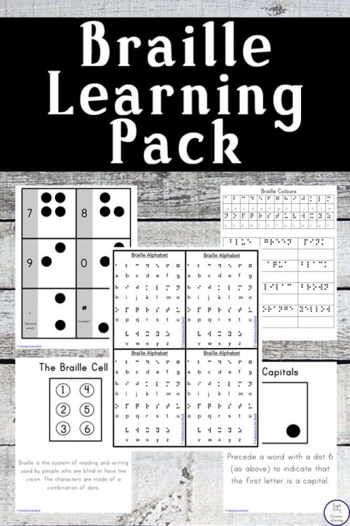 Braille Learning Pack Simple Living. Creative Learning