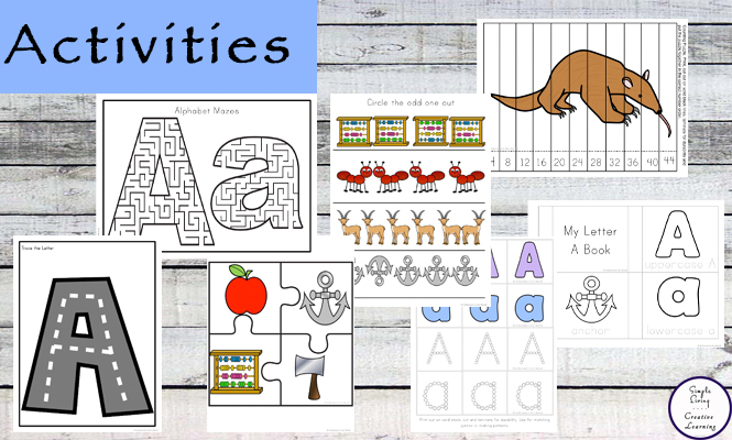 This Letter A Printable Pack is the first in our alphabet series. Aimed for children aged 3 - 9, it contains a variety of activities. 